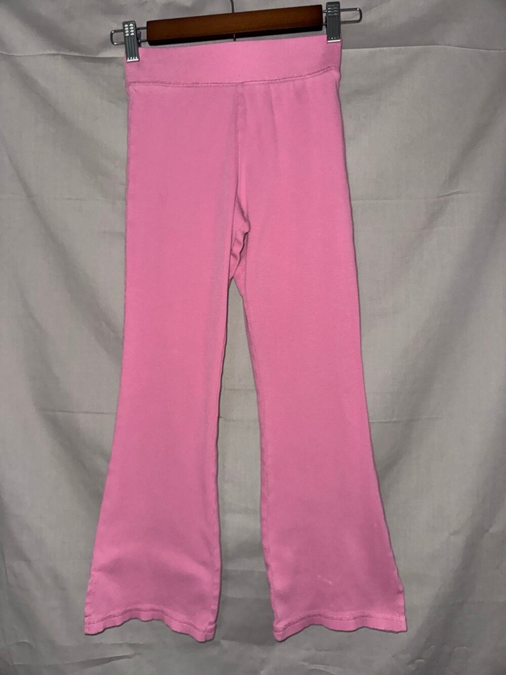 OshKosh B’gosh Girls Pink Flare Leggings Pull-On Ribbed Stretch Pants, Size 10